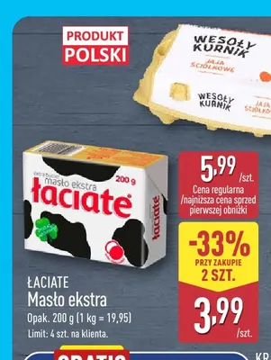 Masło ekstra Łaciate promocja w Aldi