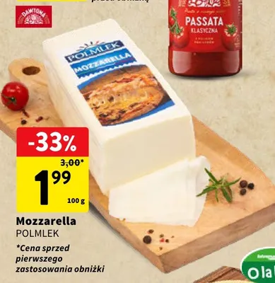 Ser mozzarella Polmlek promocja w Intermarche
