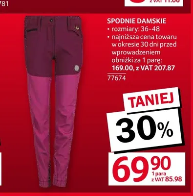 Spodnie damskie promocja w Selgros