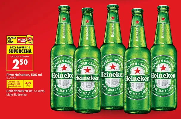 Piwo Heineken Original promocja w Biedronka