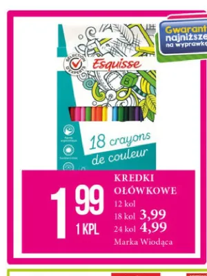 Kredki ołówkowe Esquisse 24 kolory promocja w Leclerc