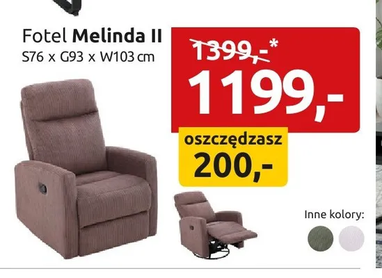 Fotel Melinda II promocja w Black Red White