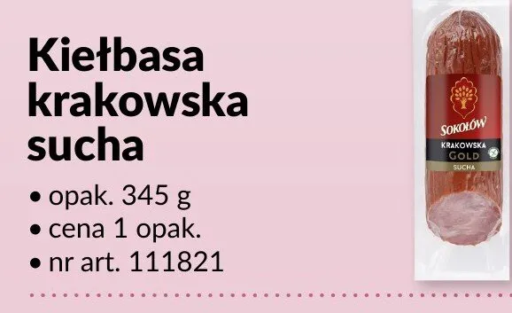 Kiełbasa krakowska sucha promocja w Makro