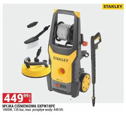 Myjka ciśnieniowa STANLEY SXPW18PE 1800W 135 bar max. przepływ wody: 440l/h promocja w Merkury Market