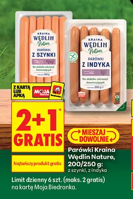 Parówki z indyka Kraina Wędlin Nature promocja w Biedronka
