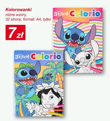 Kolorowanki Disney Stitch Colorio różne wzory 32 strony format A4 promocja w KiK
