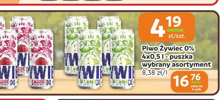 Piwo bezalkoholowe Żywiec 4-pak promocja w Gama