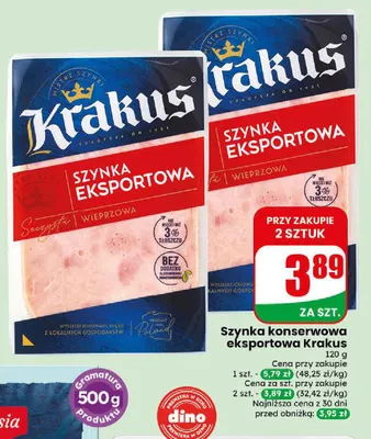 Szynka konserwowa eksportowa Krakus promocja w Dino