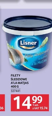 Filety śledziowe a'la Matjas solone Lisner promocja w Selgros