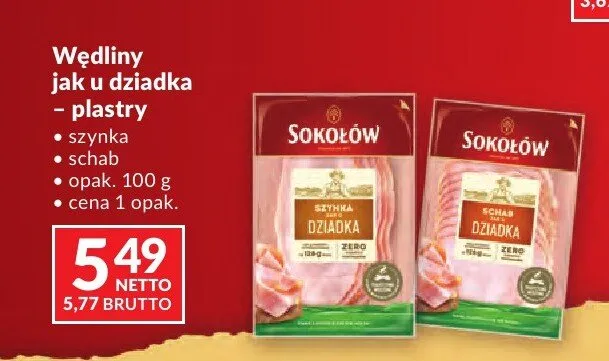 Schab z Dziadka Sokołów plastry promocja w Makro