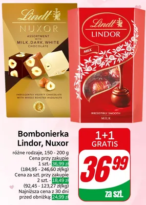 Bombonierka Lindt Lindor promocja w Dino
