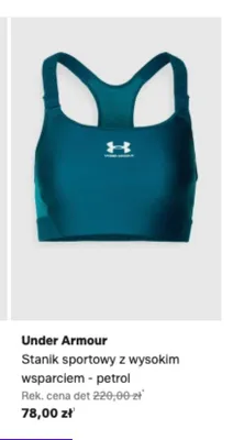 Stanik sportowy z wysokim wsparciem Under Armour petrol promocja w Lounge by Zalando
