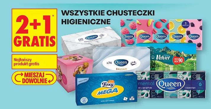 Chusteczki higieniczne Queen promocja w Biedronka