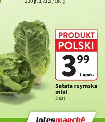 Sałata rzymska mini polska promocja w Intermarche