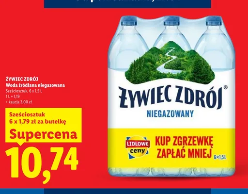 Woda źródlana niegazowana Żywiec Zdrój promocja w Lidl