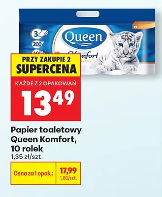 Papier toaletowy Queen Komfort promocja w Biedronka