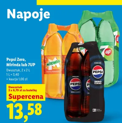 Napój gazowany Pepsi Zero 2-pak 2 l promocja w Lidl