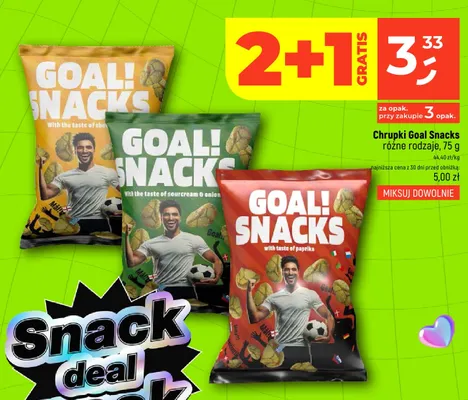 Chrupki Goal Snacks o smaku papryki promocja w Dealz