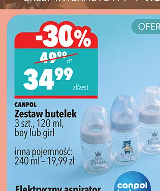 Zestaw butelek 3-pak girl Canpol promocja w Biedronka
