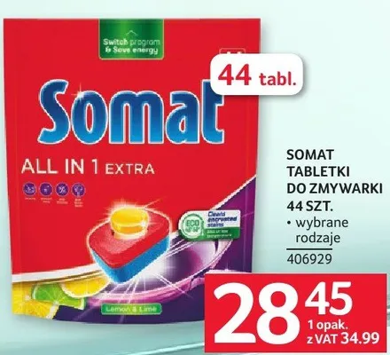 Tabletki do zmywarki Somat 44 tabl. wybrane rodzaje promocja w Selgros