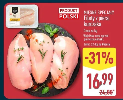 Filety z piersi kurczaka  promocja w Aldi