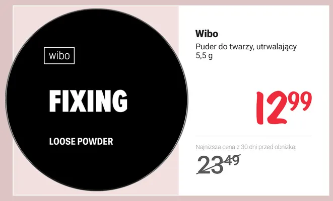 Puder do twarzy utrwalający Wibo promocja w Rossmann
