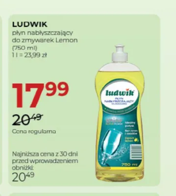 Płyn nabłyszczający do zmywarek Ludwik Lemon promocja w Drogerie Jawa