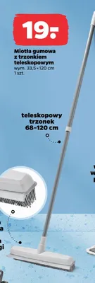 Miotła gumowa z trzonkiem teleskopowym promocja w Netto