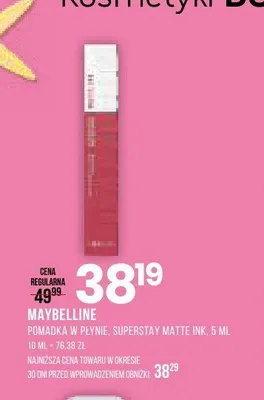 Pomadka w płynie Maybelline Superstay Matte Ink promocja w Drogerie Natura