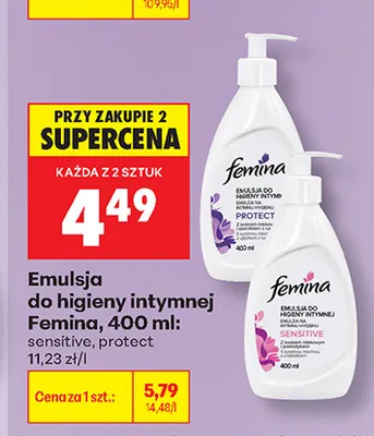 Emulsja do higieny intymnej Femina Protect promocja w Biedronka