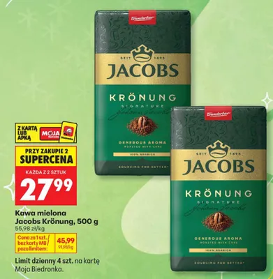 Kawa mielona Jacobs Krönung promocja w Biedronka