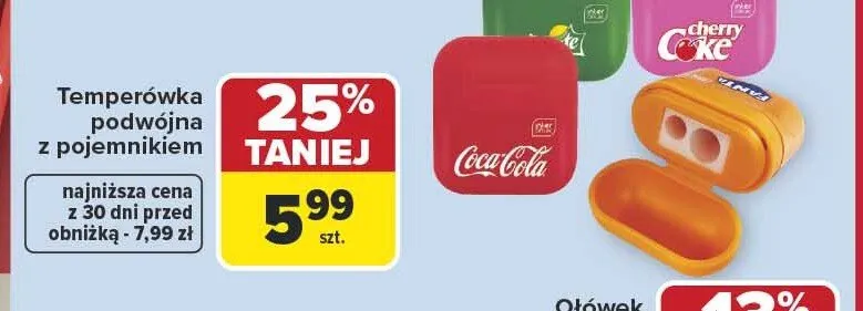 Temperówka podwójna z pojemnikiem Coca-Cola promocja w Carrefour