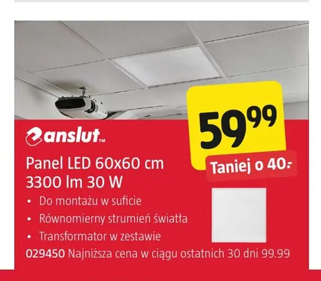 Panel LED 60x60 cm 3300lm Anslut promocja w Jula