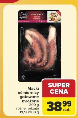Macki ośmiornicy gotowane mrożone Myfood promocja w Carrefour Market