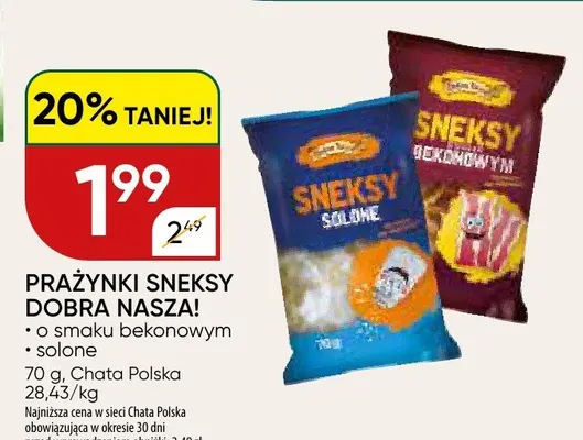 Prażynki Sneksy Dobra Nasza! o smaku bekonowym promocja w Chata Polska