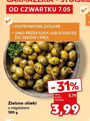 Zielone oliwki z migdałami promocja w Kaufland