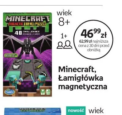 Gra Minecraft Łamigłówka magnetyczna promocja w Empik