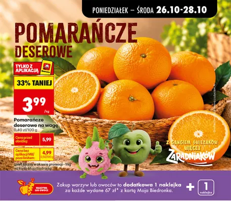 Pomarańcze deserowe promocja w Biedronka