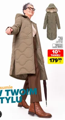 Płaszcz długi damski z kołnierzem promocja w Carrefour