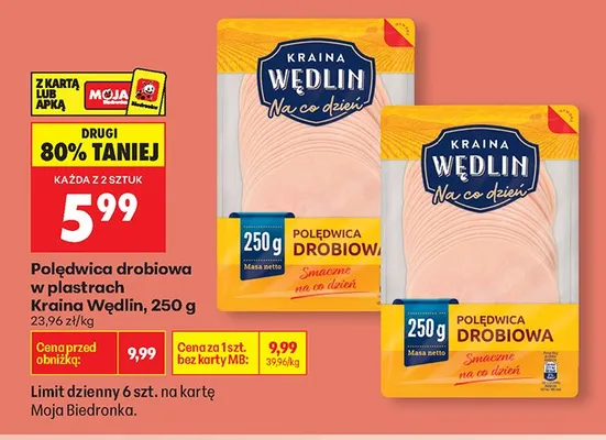 Polędwica drobiowa w plastrach promocja w Biedronka
