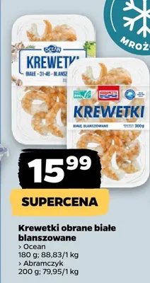 Krewetki obrane białe blanszowane Ocean promocja w Netto
