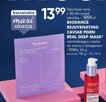 Odmładzająca maska do twarzy z kolagenem i PDRN promocja w Super-Pharm