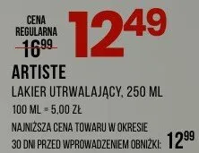 Lakier utrwalający Artiste promocja w Drogerie Natura