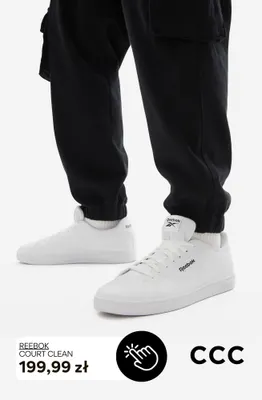 Buty sportowe Reebok Court Clean promocja w CCC