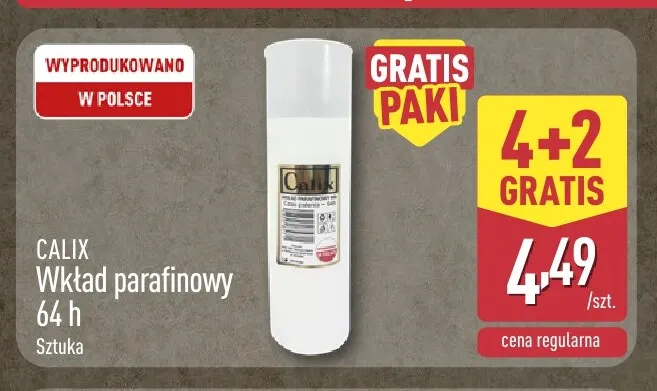 Wkład parafinowy 64 h Calix promocja w Aldi