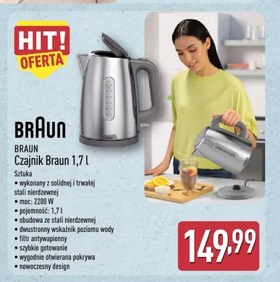 Czajnik Braun 1,7 l promocja w Aldi