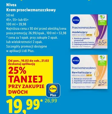 Krem przeciwzmarszczkowy modelujący 65+ promocja w Lidl