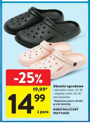 Obuwie ogrodowe promocja w Intermarche