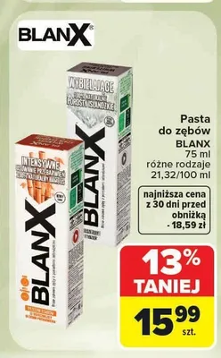 Pasta do zębów BlanX Wybielająca promocja w Carrefour Market