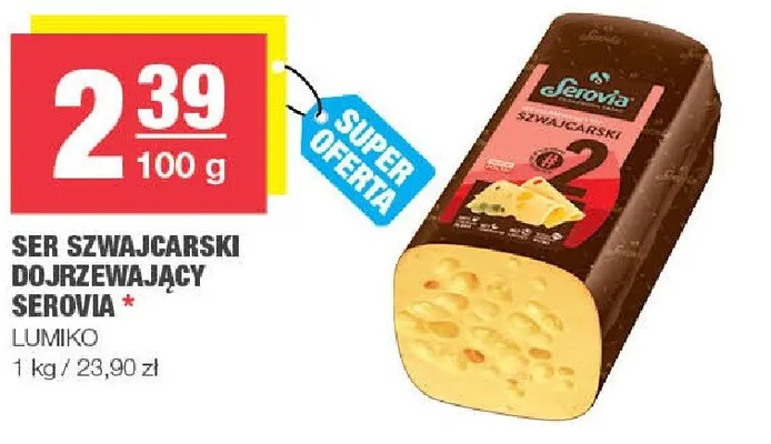 Ser szwajcarski dojrzewający Serovia promocja w SPAR